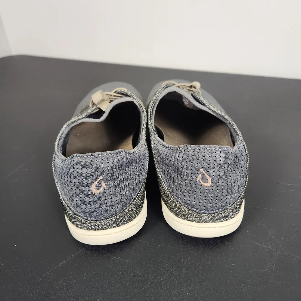 OluKai Nohea Moku Mens Grey Boat Shoes Coastal Casual Sneakers 10283-2610 Size 9